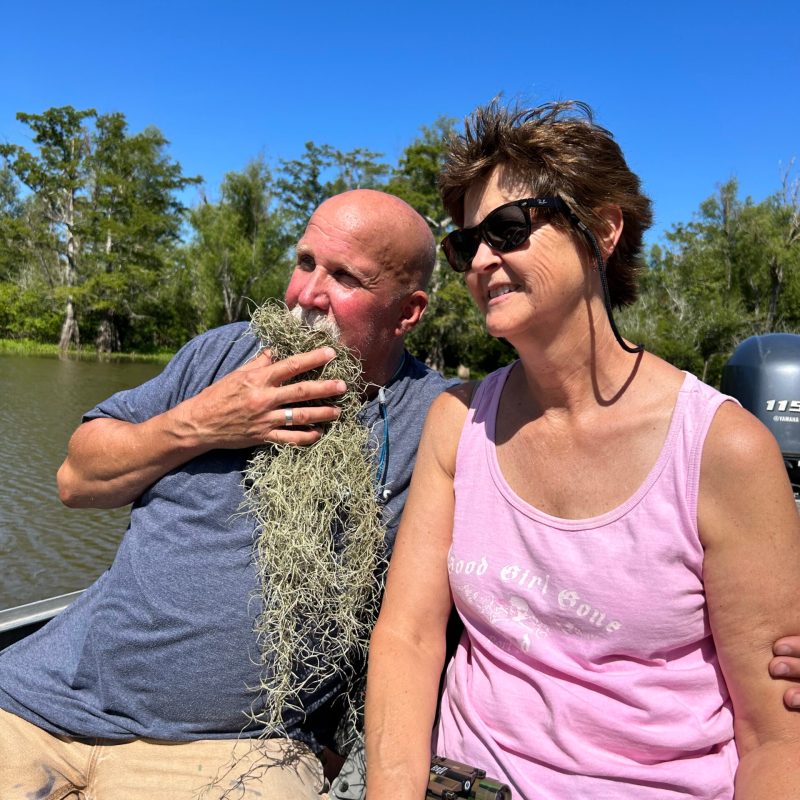 a man and a woman taking a selfie